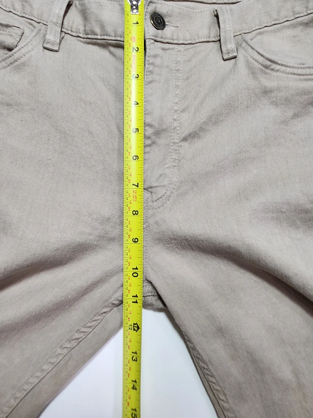 Banana Republic Slim Fit Linen Blend Stretch Pants Khaki Tan Size 33x32
